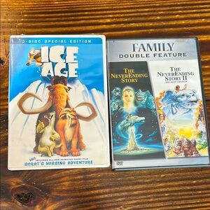 Ice Age DVDs, and The NeverEnding Story, NeverEnding Story 2 DVD
